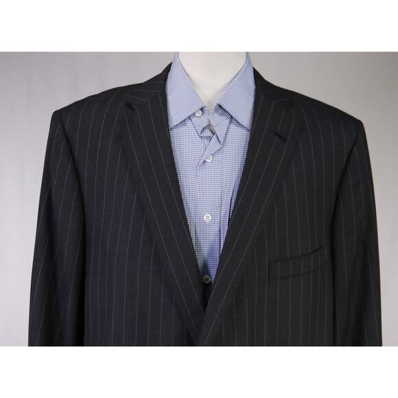 Oxxford Custom Gray Pinstripe 2-Btn Blazer Jacket Current Model 48R - Picture 3 of 10